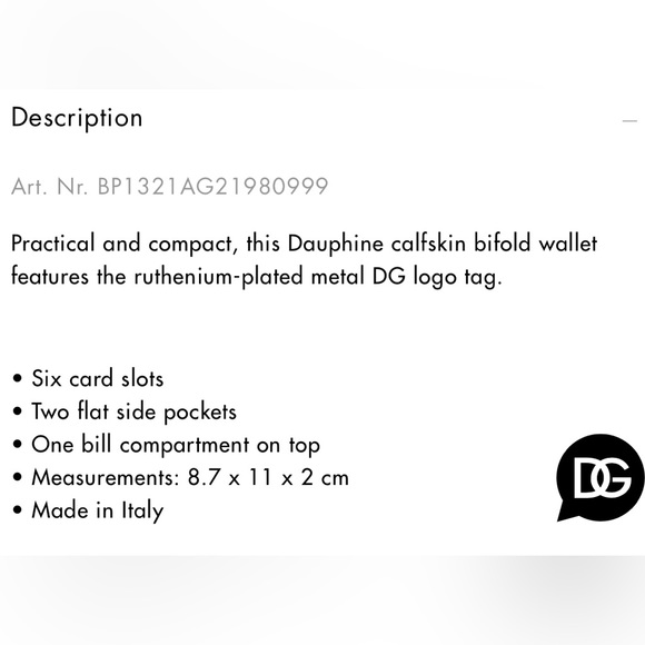 Dolce & Gabbana Calfskin bifold wallet with logo tag - Picture 5 of 5